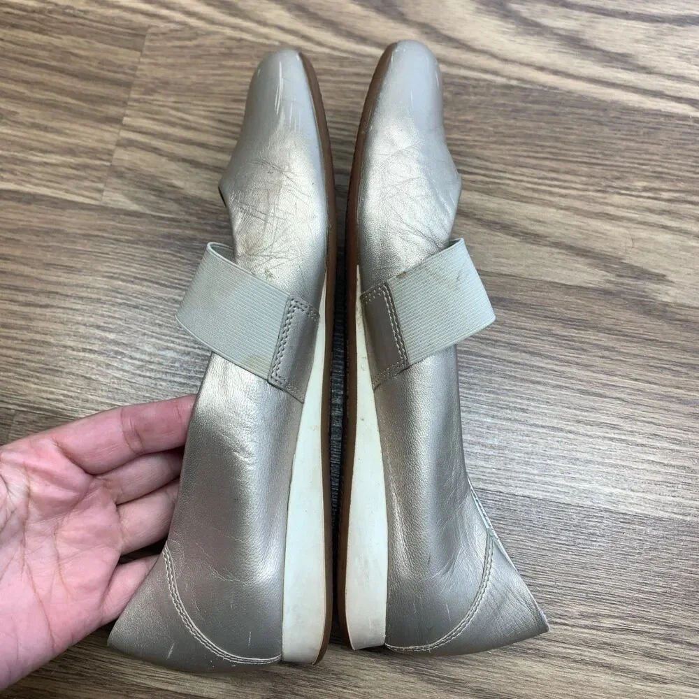 MEPHISTO‎ Baline Leather Mary Jane Flat Shoes (Gold/Tan) Women's US 6 EU 3.5